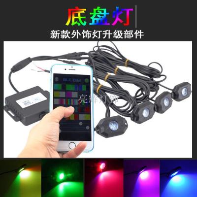 Hot style car RGB chassis lamp one tow four one tow eight mobile phone APP bluetooth control colorful atmosphere lamp