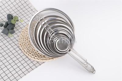 Ns-7cm straight grain wide edge pointed ear oil grid stainless steel filter screen kitchen size sieve spoon oil grid