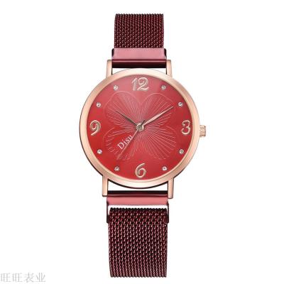 Foreign trade new  ladies fashion quartz watch alloy mesh belt four-leaf clover design factory direct sales