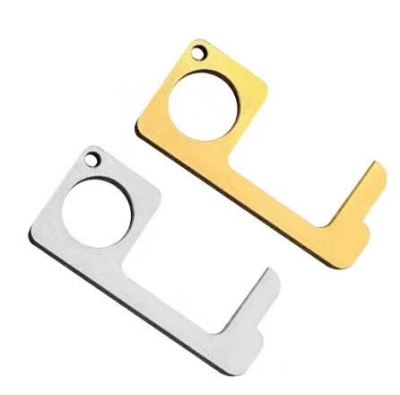 Supply Zinc Alloy Touch-Free Keychain Electroplated Gold Silver Touch-Free Elevator Keychain