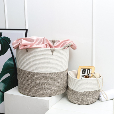 Nordic Ins Cotton Thread Storage Basket Bedroom for Changing and Washing Clothing Toys Dirty Clothes Basket Snacks Storage Basket Baby