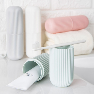 Travel striped toothbrush case portable mouthwash cup brushing cup set of toothbrushes with a simple Nordic toothbrush tray