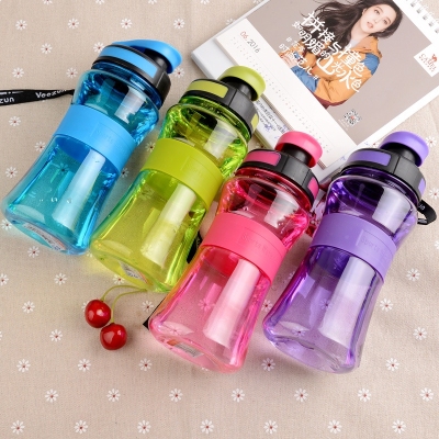 W06-2101 Plastic Water Cup with Strainer Anti-Slip Ring Large-Capacity Space Bottle Fitness Outdoor Sports Bottle