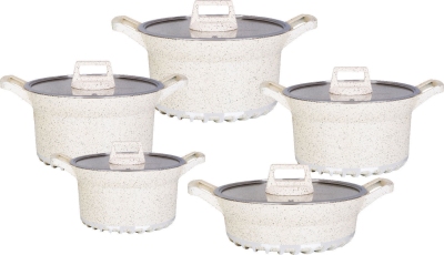 Die Casting Aluminum Pot High-Depth 10 PCs Set Household Medical Stone Soup Pot Non-Stick Pan Household Kitchen Utensils Spot Supply