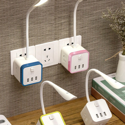 Wholesale rubik's cube lamp socket with multifunctional plug board and USB connection board