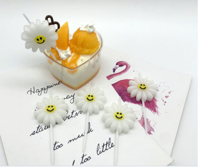 Internet Celebrity Little Daisy Candle SUNFLOWER Sunflower Smokeless Birthday Candle Children's Birthday Party Cake Decoration