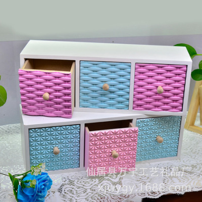 Manufacturers direct wooden tabletop accessories box storage box simple cosmetics box multi - layer drawer -type decorative small cabinets