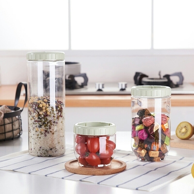 B35-023 Stackable Multigrain Sealed Jar Kitchen Food Storage Jar Plastic Grain Snack Storage Cans