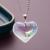 Heart shaped crystal glass pendant lovers necklace electroplated white K chain necklace in a variety of colors and styles