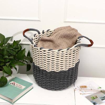 Creative Simple Hand-Carrying Knitting Storage Basket Laundry Basket Dirty Clothes Bucket Sundries Storage Basket