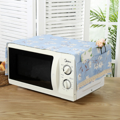 Foldable Microwave Oven Cover Printed Kitchen Dust-Proof Oil-Proof Smoke-Proof Microwave Oven Dust Cover Oven Waterproof Cover Fabric