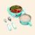 Wk-8929-5baby cutlery fall-proof stainless steel water insulation bowl auxiliary food sucker bowl children's cutlery set