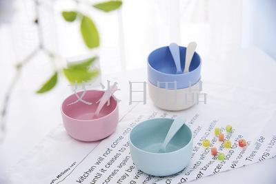 Wk-8917 environmentally degradable wheat bowl children's tableware baby eating bowl wheat straw tableware set