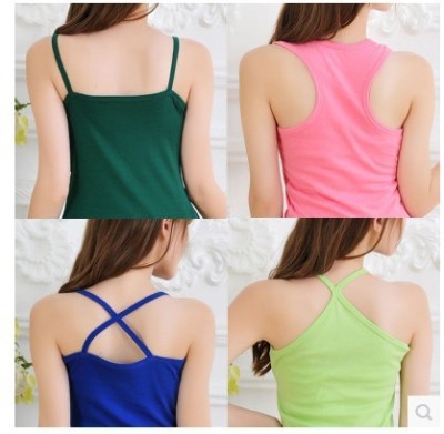 Wholesale summer fitness all - in - one base vest for participants with a solid color Y word halter with coarse thread I vest