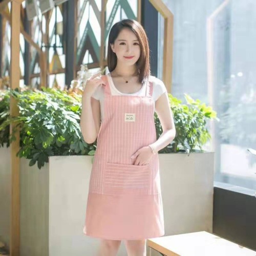 fashionable korean style elegant striped all-matching elegant double-layer waterproof anti-fouling and oil-proof kitchen household apron