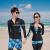 Couples fashion swimsuits, body parts, long sleeves, pants, sun-protective clothing, surfboard, plus-size men and women