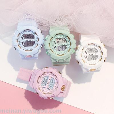 The new unicorn waterproof sport electronic watch hot style matte tan student multifunctional watch