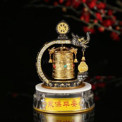 New Car Decoration Factory Direct Sales Metal Ornaments Faucet Turn Gold Tube Blessing Safe Car Accessories Wholesale