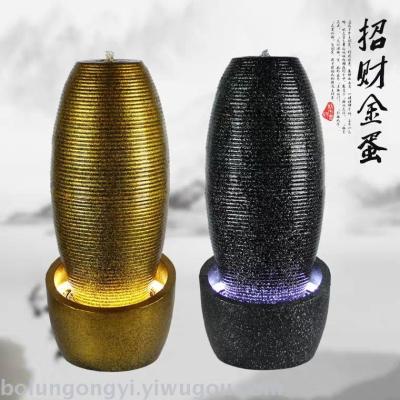 Fortune egg running water fountain resin household handicrafts