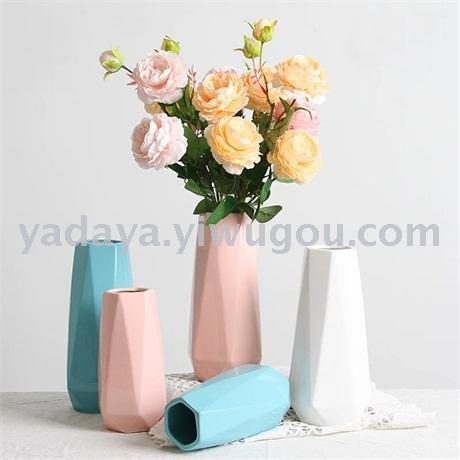 Ins Nordic Ceramic Vase White Hydroponic Living Room Dried Flower Small Vase Simple Decoration Desktop Flower Arrangement Decoration 