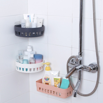 Bathroom Storage Rack Wall-Mounted Punch-Free Bathroom Storage Rack Toilet Toothbrush Cup Rack Storage Rack Suction Wall