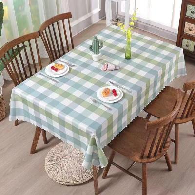 Polyester Waterproof Plaid Printed Fabrics Tablecloth Table Runner