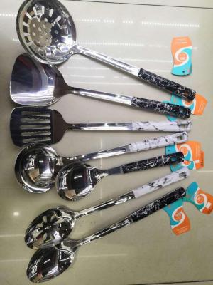 Marbling square head handle stainless steel kitchenware set