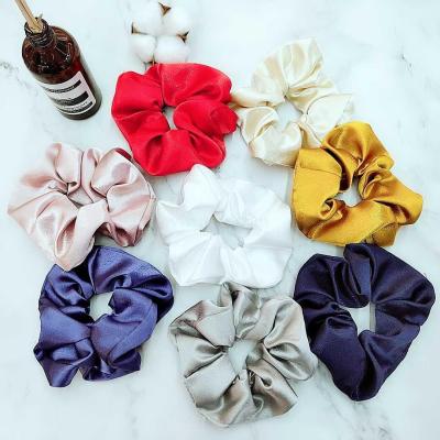 Douyin Online Influencer Best-Selling New Type Spring/Summer Satin Large Intestine Ring Hair Ring Seamless Solid Color Fabric Top Cuft Hair Accessories