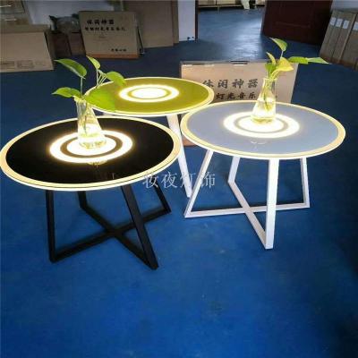  intelligent music tea table multi-function lamp with bluetooth stereo simple USB rechargeable small round desk lamp