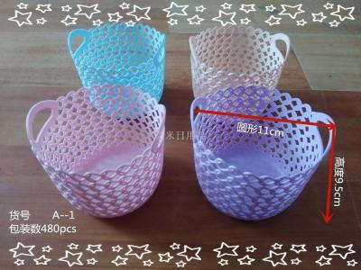 Ws-a-1 small plastic hollow table top storage basket sitting room snacks storage basket sundry basket fruit basket