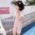 Girls one-piece swimsuit long sleeve pink fawn girls with a hat style children's hot spring swimsuit