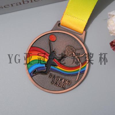 Bronze Games Basketball Team Project Champion Medal Marathon Games Gold Foil Metal Medal