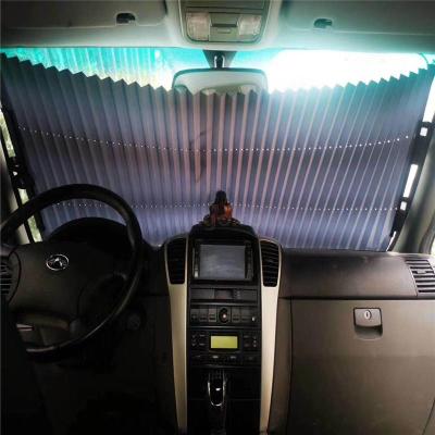 Rongsheng Car Supplies Universal Front Windshield Glass Louver Curtain 6 Suction Cups Left and Right Pull Telescopic Auto Curtain