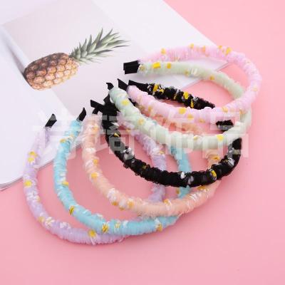 Super-Fairy Mori Girl Simple Small Floral Pattern Narrow Hair Band Simple Headband Hairpin for Face Washing Various Colors