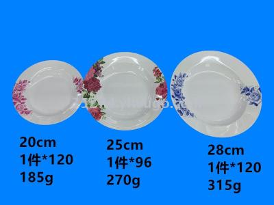 Polyurethane Tableware Melamine plate imitation Ceramic decal plate large spot stock low processing can be sold by the ton