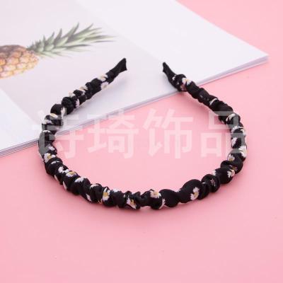 2020 Mixed Color Small Floral Pattern Hairband Decoration Narrow Edge Face Washing Elastic Headband Sweet Personality Lady Style