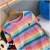 New mini mickey rainbow suit ladies round neck T-shirt short-sleeved skirt two-piece summer skirt