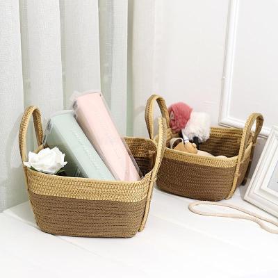 Paper String Material Storage Basket Wholesale Clothes Snack Toys Storage Basket Storage Fruit for Daily Life