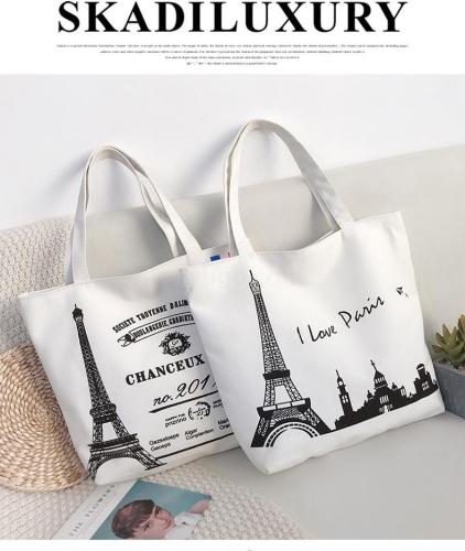 fashion korean style large capacity one-shoulder printed canvas bag women‘s shopping bag trendy personalized backpack