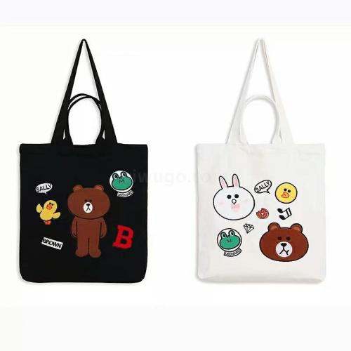 Factory Direct Sales Ad Bag Canvas Bag Environmental Student Handbag Gift Bag Fashion Shopping Bag Shoulder Bag