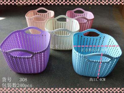 Ws-308 medium class bucket top plastic small paper basket rattan garbage can debris bucket pen barrel