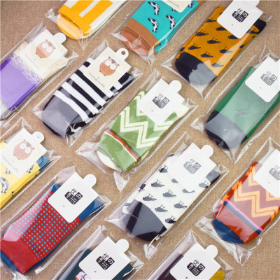 Men's popular logo socks pure cotton street tube hip hop socks independent packaging gift socks mixed pattern