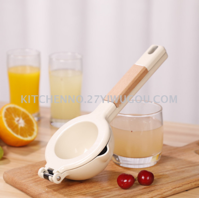 Double lemon clip household wooden hand - made lemon juicer lemon press fruit press