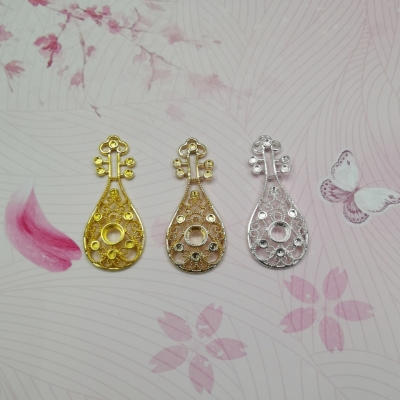 Ancient Style Pipa Ornament Accessories, Copper Parts Small Pipa, Color Retention Small Pendant