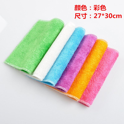 27*30 Multicolor, Large Bamboo Fiber Dish Towel Kitchen Rag Scouring Pad Oil Removal Basic Oil-Free Dishcloth