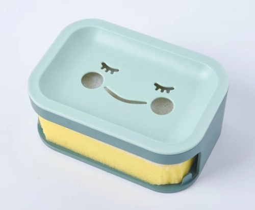 H01-1325 Wall-Mounted Double-Layer Draining Smiley Face Soap Box
Double-Layer Design Sponge Can Absorb Water and Clean