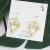 Simple Love Heart Pearl Stud Earrings Women's Korean New Fashion Exquisite Peach Heart Letter Ear Rings