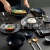 Insta-style tableware household sushi plate Japanese phnom penh bowl plate butter dish retro ripple