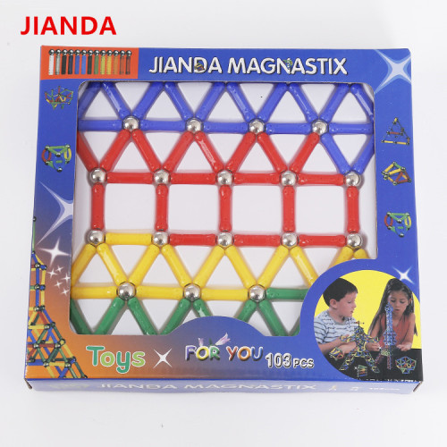 novelty children‘s handmade diy innovative puzzle magnetic bar building blocks magnetic free variety assembling toys 103 groups