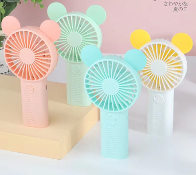 Cute Tabletop handheld Fan Student and child Portable Fan with night Light Gear 2